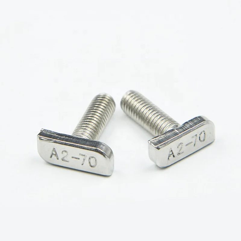 SS T Slot Hammer Head Bolts  Custom Galvanized Zinc T Bolts Screws Flat Square Head t Bolt M6 M8 M10