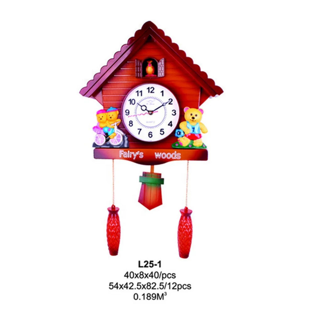 Hot sale quartz cuckoo clock every hour with cuckoo cuckoo sound good for home decoration