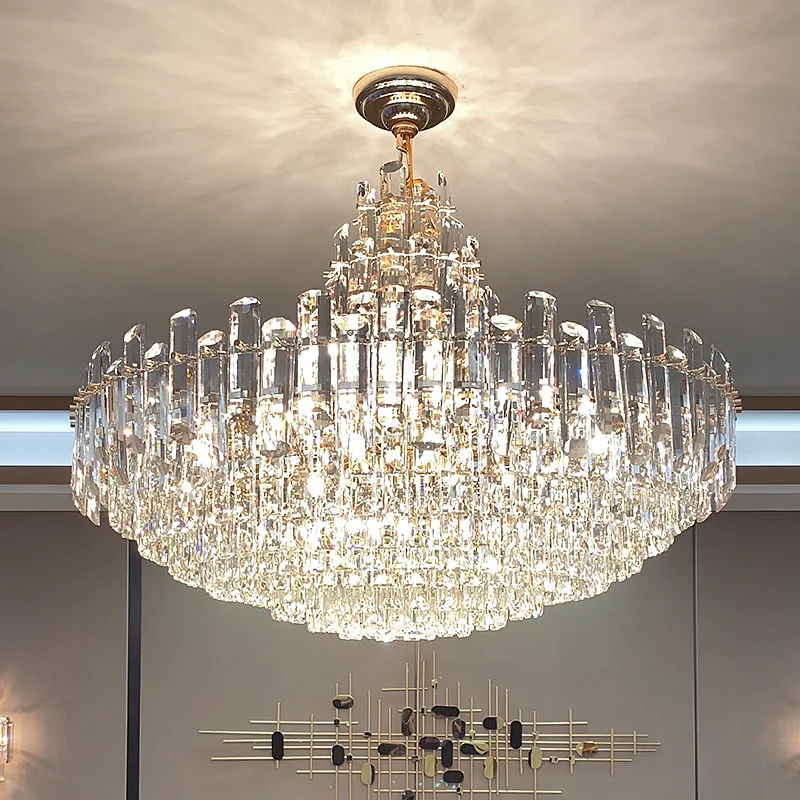 China modern led crystal chandelier ceiling mounted led light fixtures crystal luxury chandeliers