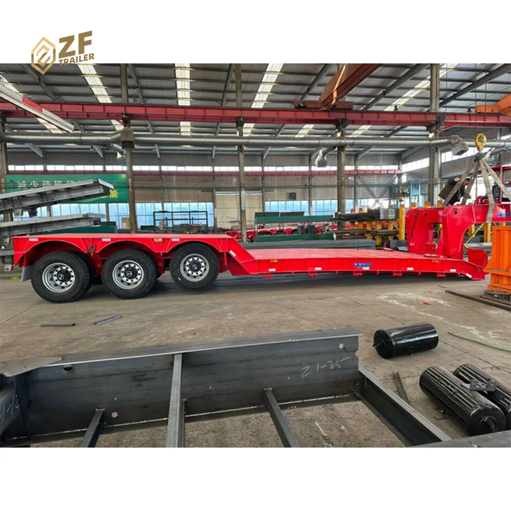 Extendable Modular Detachable Gooseneck Low bed Semi Trailer With Hydraulic Gooseneck