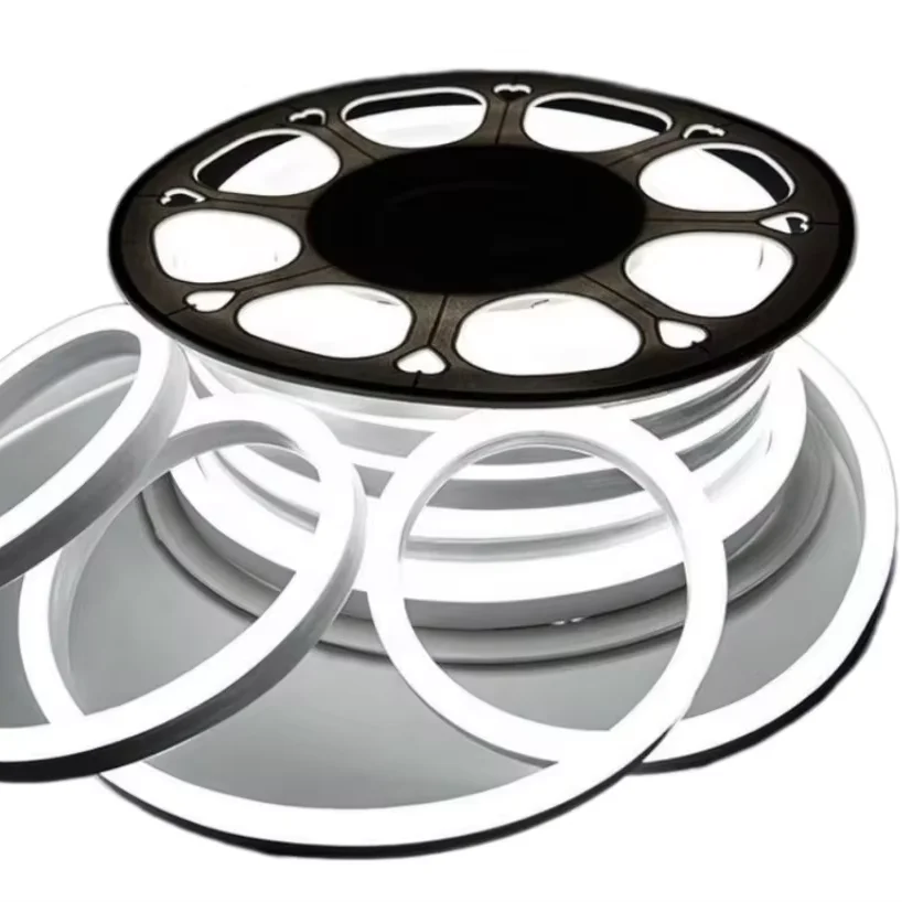 High quality Neon light 12v or 24v waterproof Flexible Neon Strip 50meters per roll 2835-120LEDs white 4000K Led Strip