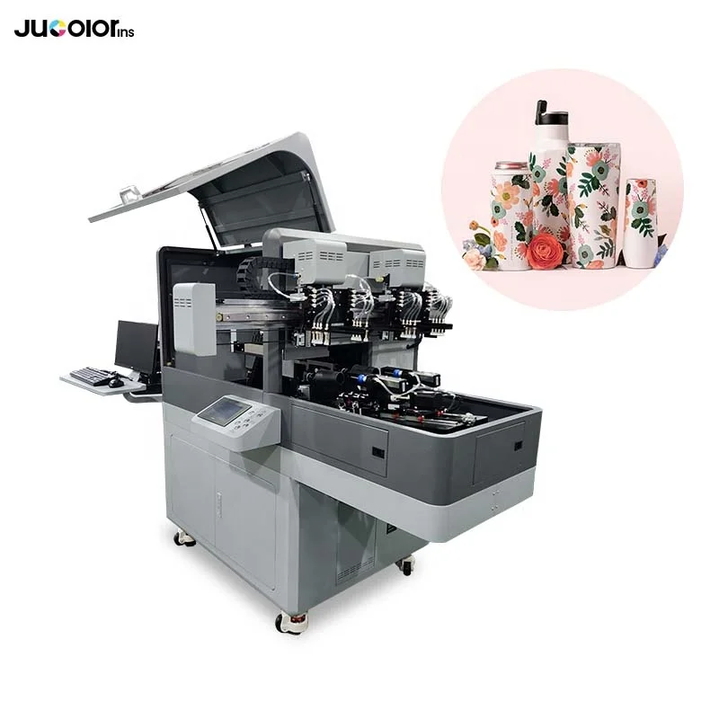 Jucolor Double Station  UV Tumbler Printer 360 Rotary Print for Steel Plastic Glass Bottles