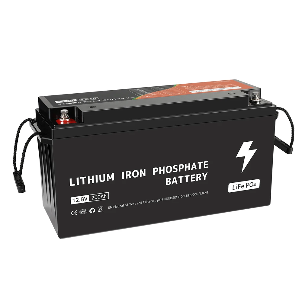 12V 200Ah Lithium LiFePO4 Deep Cycle Battery 200A BMS Backup Power for Trolling motor/Cabin/Marine/Off Grid Home Energy Storage