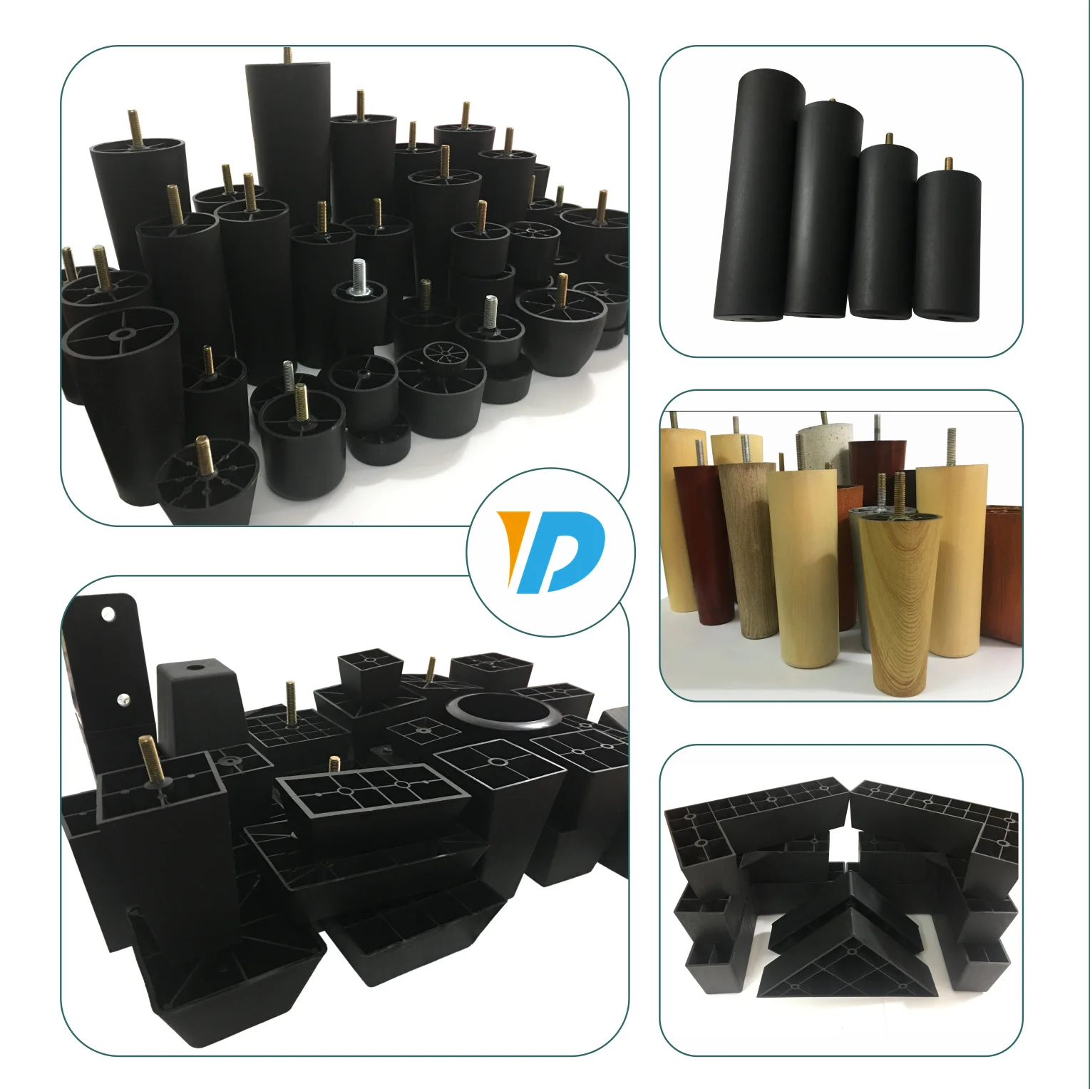 2022 Most popular furniture accessories Contemporary Sofa Legs pvc plastic sofa leg Screw Bed Legs Plastic For Home Decoration