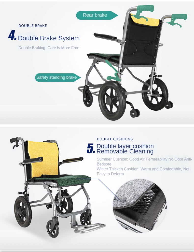 Alloy chrome-plated steel frame lightweight sillas de ruedas reclinables advanced manual wheelchair