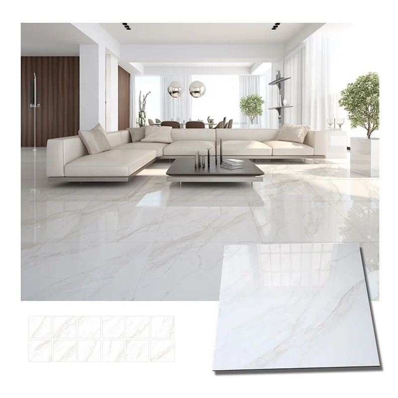 High glossy fully vitrified living room flooring tiles 60x60 glazed porcelain for carreaux sol de maison porcelanato