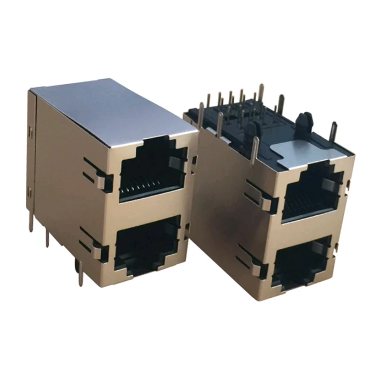 Бесплатный образец E5908-4V0S54-L без магнетизма 2x1 порт RJ45 разъем