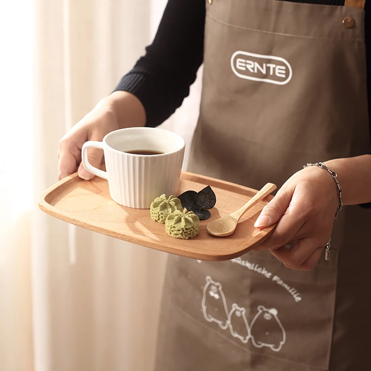 Normal Bread CupCake Party Display Tray and Appetizer Assorted Nut Dipping Bowls Beech Wood Serving Tray