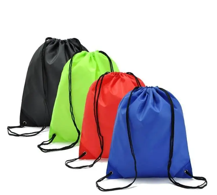 Hot selling Shopping Draw String Backpack 210d Polyester Packing Drawstring Bag Sport Gym Black Nylon Drawstring Backpack