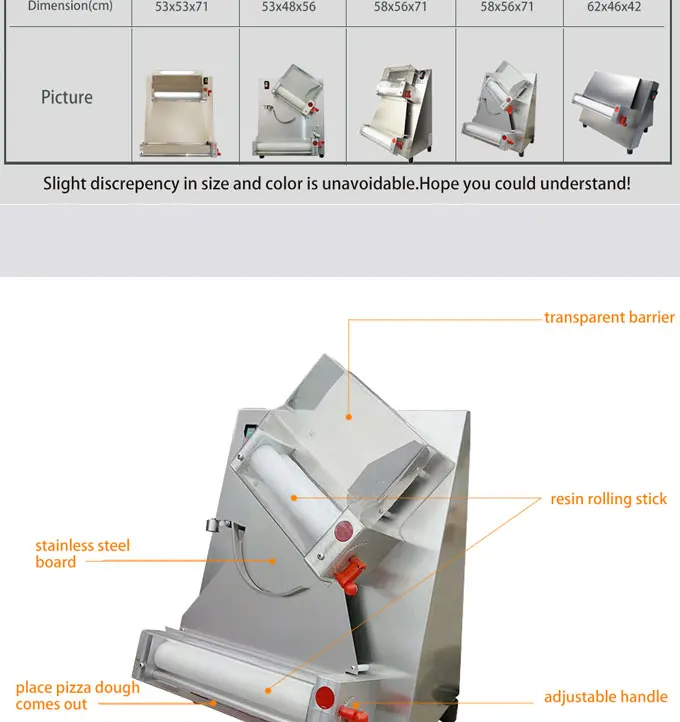 Commercial Or Home Use Croissant Dough Roller DR-3A Thickness Adjustable Pasta Rolling Machine Pastry Roller Pizza Dough Sheeter