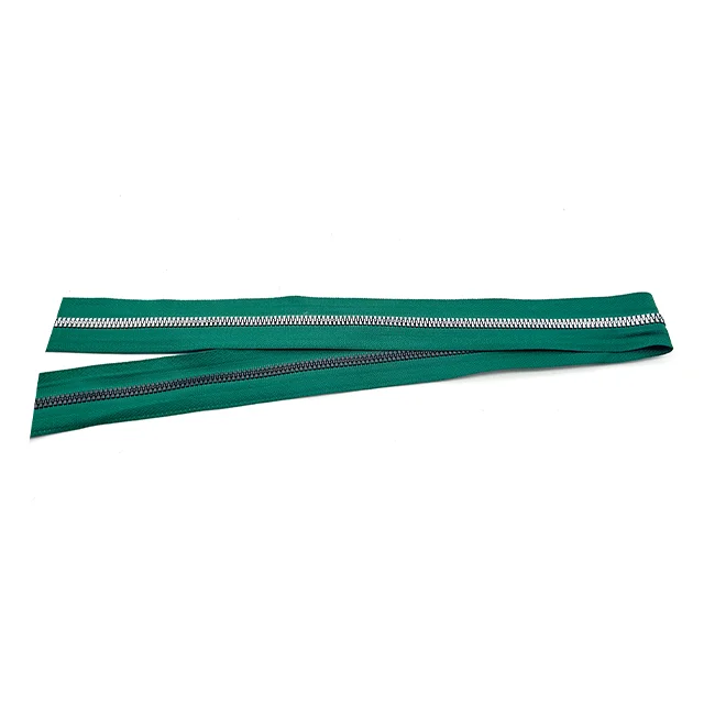 Factory Wholesale 3# 5# 8# Open End Zipper Metallization Film Zipper Chain Paste Gold Silver Film Metal Plastic Resin Zipper
