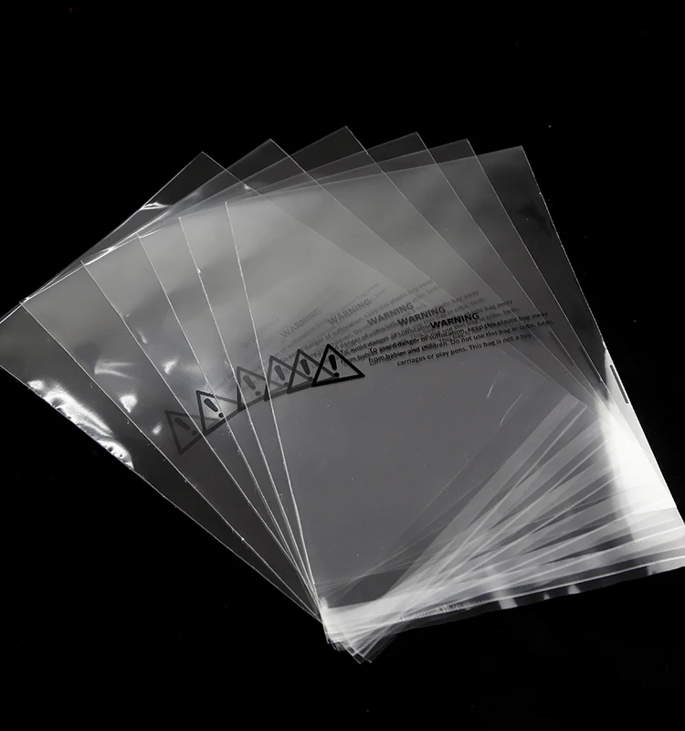 
Custom Cellophane Polybag Packaging Clear Plastic Opp Poly Bag with Suffocation Warning Bags 