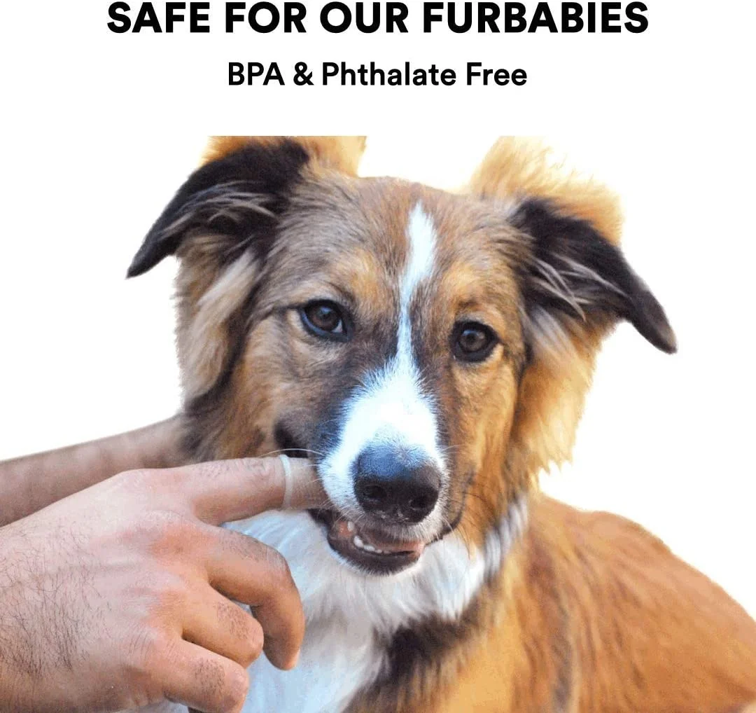 Easy Teeth Cleaning Full Surround Bristles 360 Degree Silicone Dog Finger Brush Toothbrush for Puppies, Cats and Small Pets