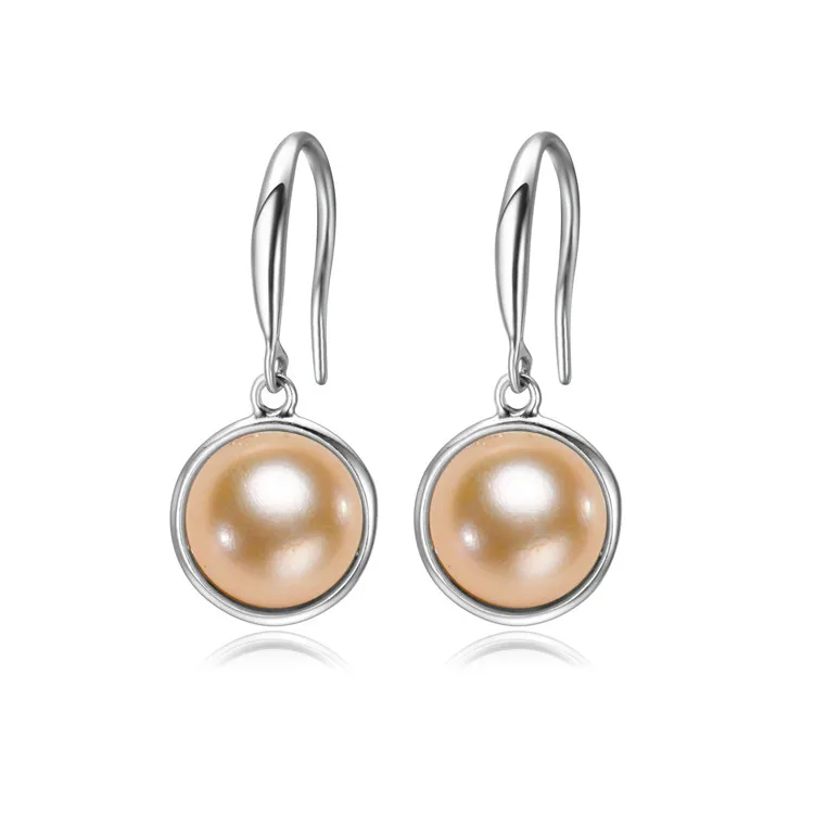 Multi Color Factory Wholesale High Luster 925 Sterling Silver Real Freshwater Natural Pearl Earrings