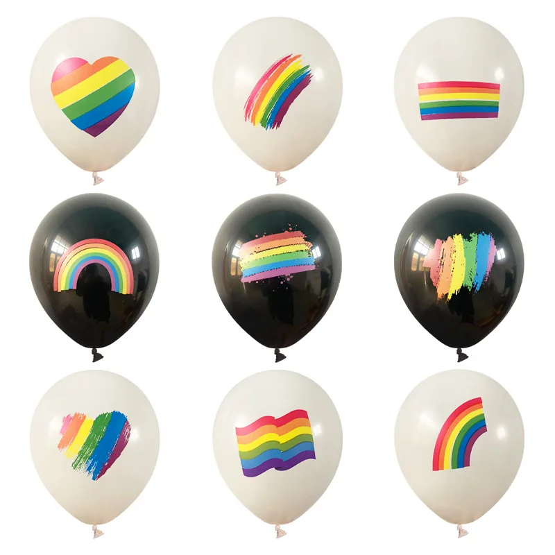Custom shape design rainbow friendly party decoration aluminum mylar foil balloon for LGBT gay