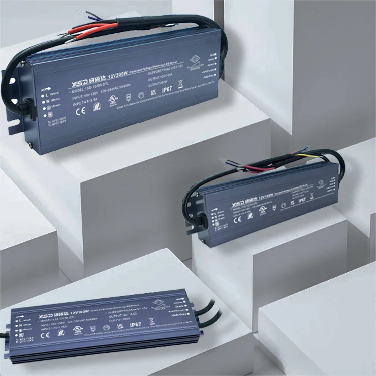 Manufacturer Dimmable Driver With U L listed Quality 12/24V 100-300W IP67 Class P Flicker Free Triac Led Dimmable Driver