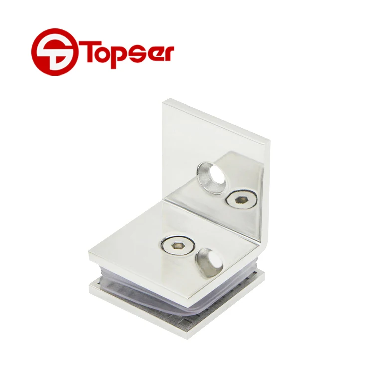 Bathroom Stainless Steel 90 Degree Wall Mount Glass Fixed Clamp Hardware Fitting