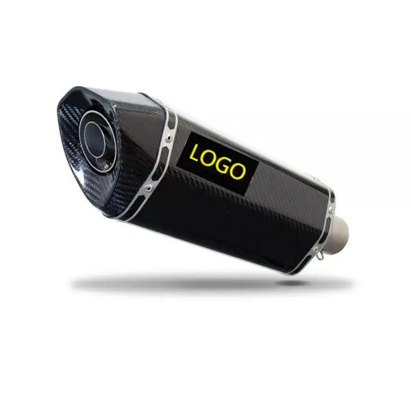 51mm Universal Slip-on Spring Fit Hex-x Gloss Carbon Exhaust Pipe Motorcycle Exhaust Silencer