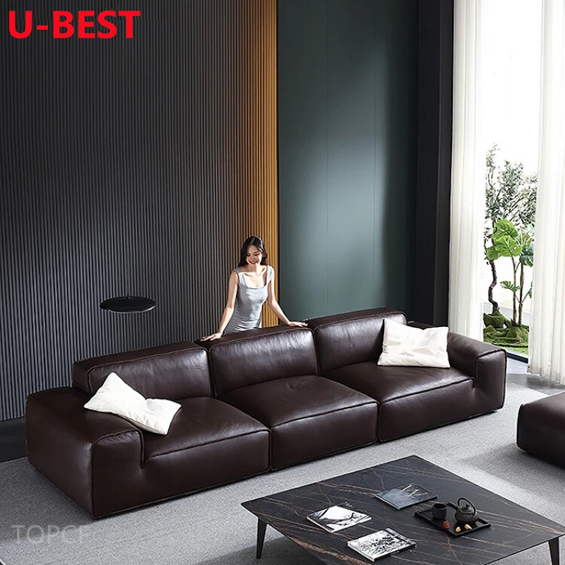 U-Best Modern Living Room Fabrics Sectional Floor Sofa Set Furniture Piedmont Module Combination Square Leather Sofa