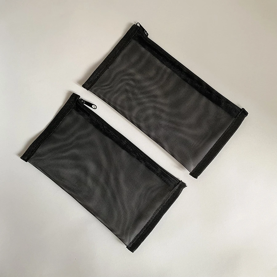 Factory Price Nylon Mesh Zipper Cosmetic Pouch Bag Portable Travel Makeup Bags School Pencil Cases Storage Bag