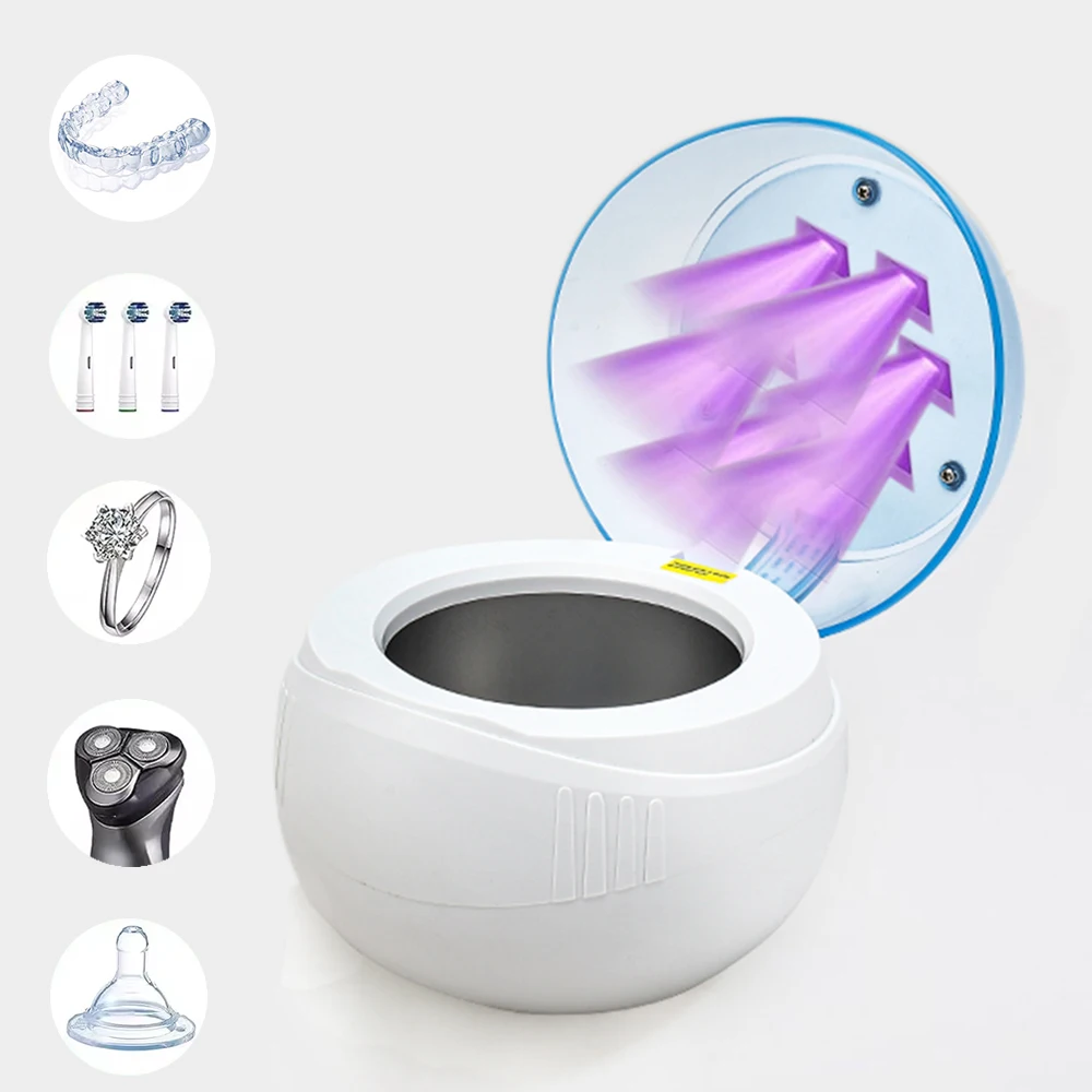 Wholesale Customized Sonic Dental Machine Cleaner Denture jewelry Ultrasonic Retainer Cleaner with UV lighting