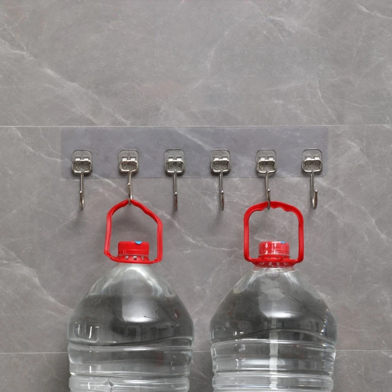 Customization Acceptable Waterproof Strong Self-adhesive Storage Organizer with Large Metal Hook Hanger Self Adhesive Hook