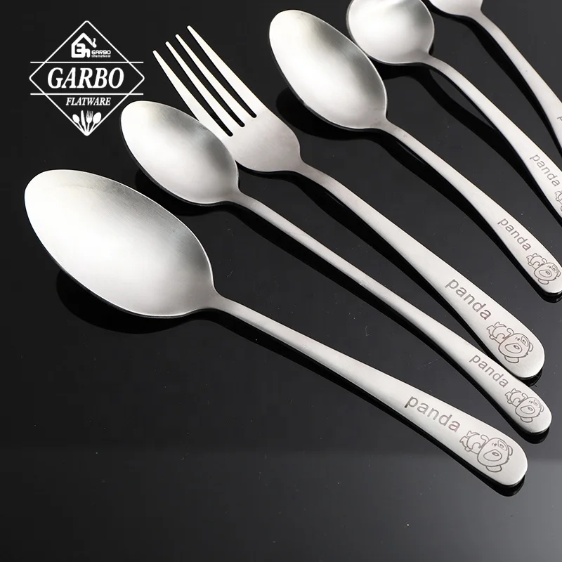 Cheap Price Restaurant Coffee Shop Hand Polished Customized Laser Logo Long Handle 7.5 Inch Silver Ice Coffee Latte Spoon