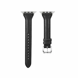 Ремешок сменный тонкий из натуральной кожи для Apple Watch SE Series 6 5 38 мм 40 42