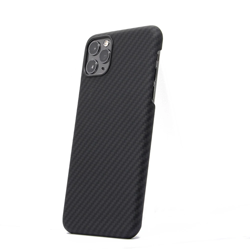 
2019 New Products Real Carbon fiber/ Kevlar Phone Case For Apple iphone 11/11pro/11pro max with metal plant 