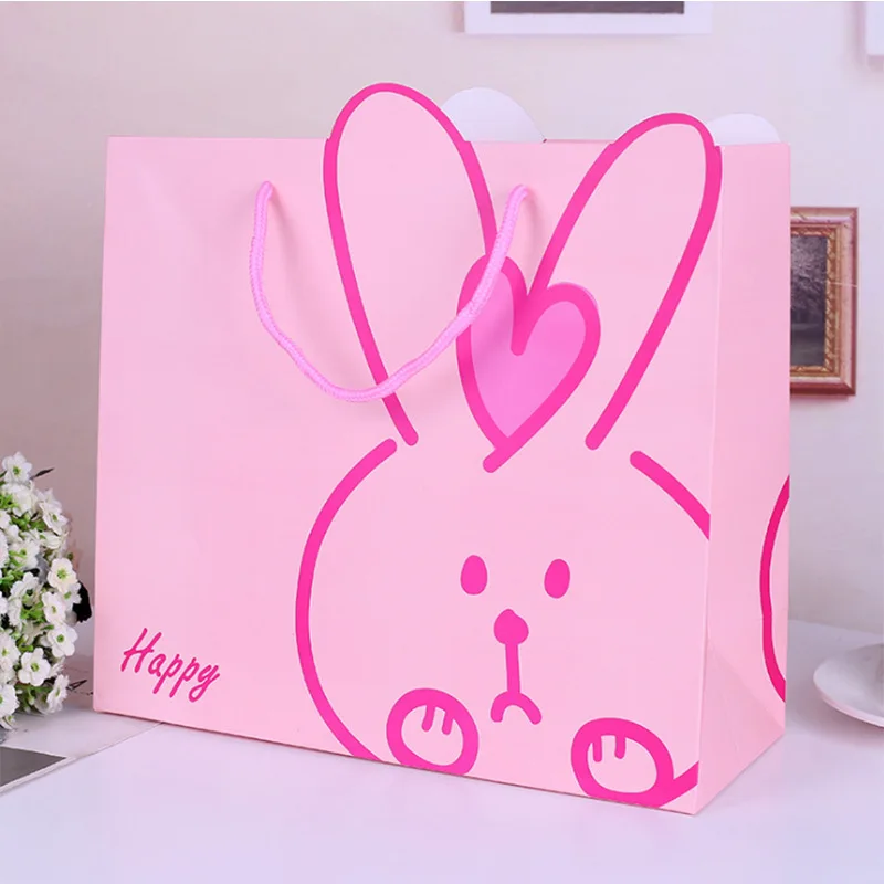 Factory wholesale pink shopping bag custom carton bag carton shopping bag in stock