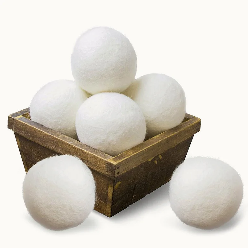 
Wholesale 6 Pack Organic Reusable 100% New Zealand Wool Dryer Balls For Laundry 
