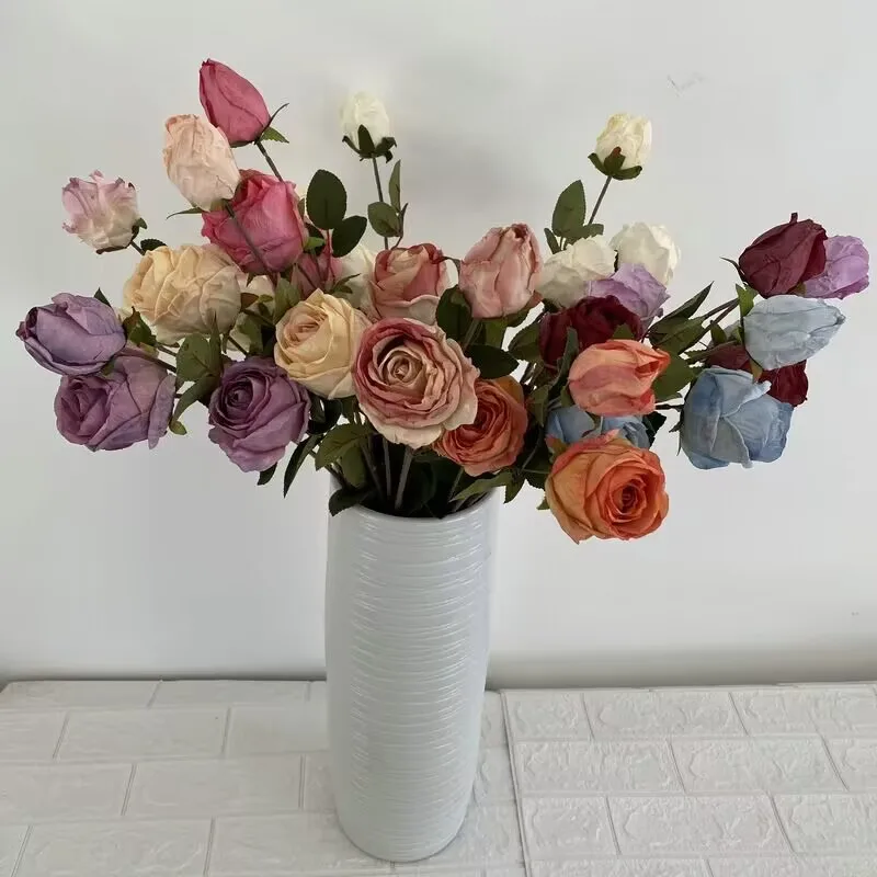 Hot Selling China Supplier Wholesale  Long branch Rose Artificial Flower For Valentine or Wedding