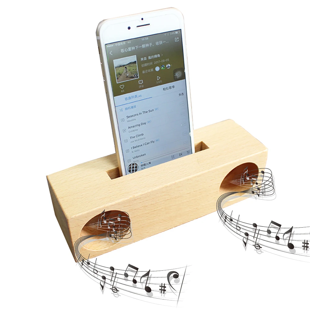 Mobile Phone Loudspeaker Speaker Phone Holder Indoor Bamboo Stand Multifunctional Sound Amplifier Desktop Stand