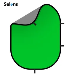 Selens Green Grey 100x150cm Photo Backdrop Screen Chromakey Pop Up Collapsible Background With Holder for YouTube Photo Studio