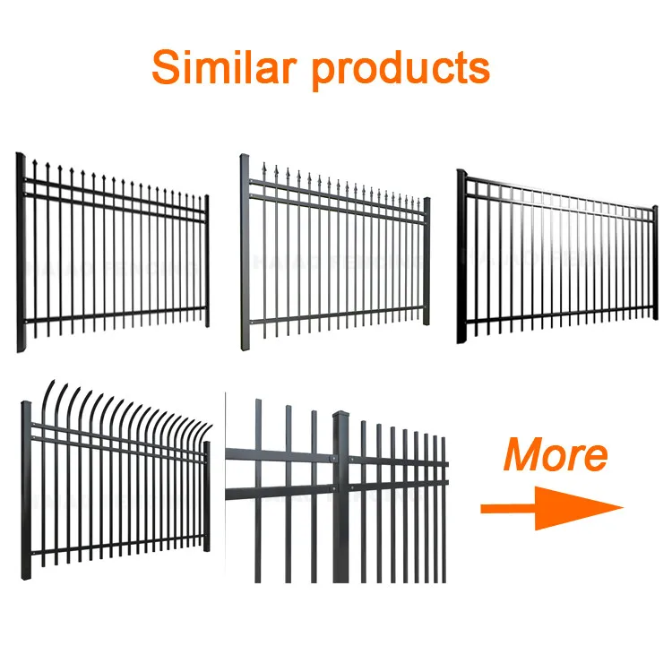 Cheap Galvanized Steel Pipe Fence  Wrought Iron Zinc Steel Fence Panels