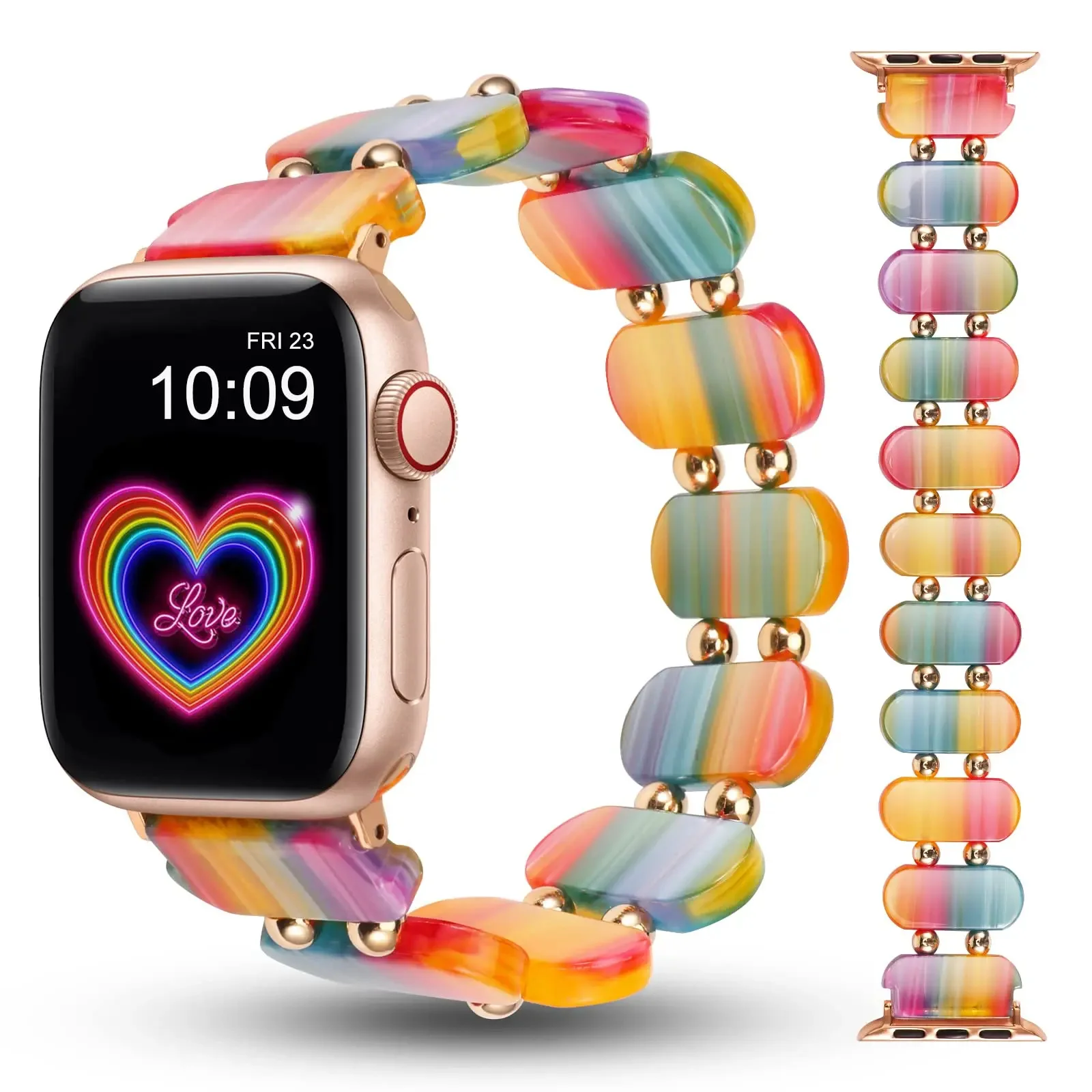 Wholesale colorful 38 40 41 42 44 45 49mm smart watch band crystal watch resin band for apple watch