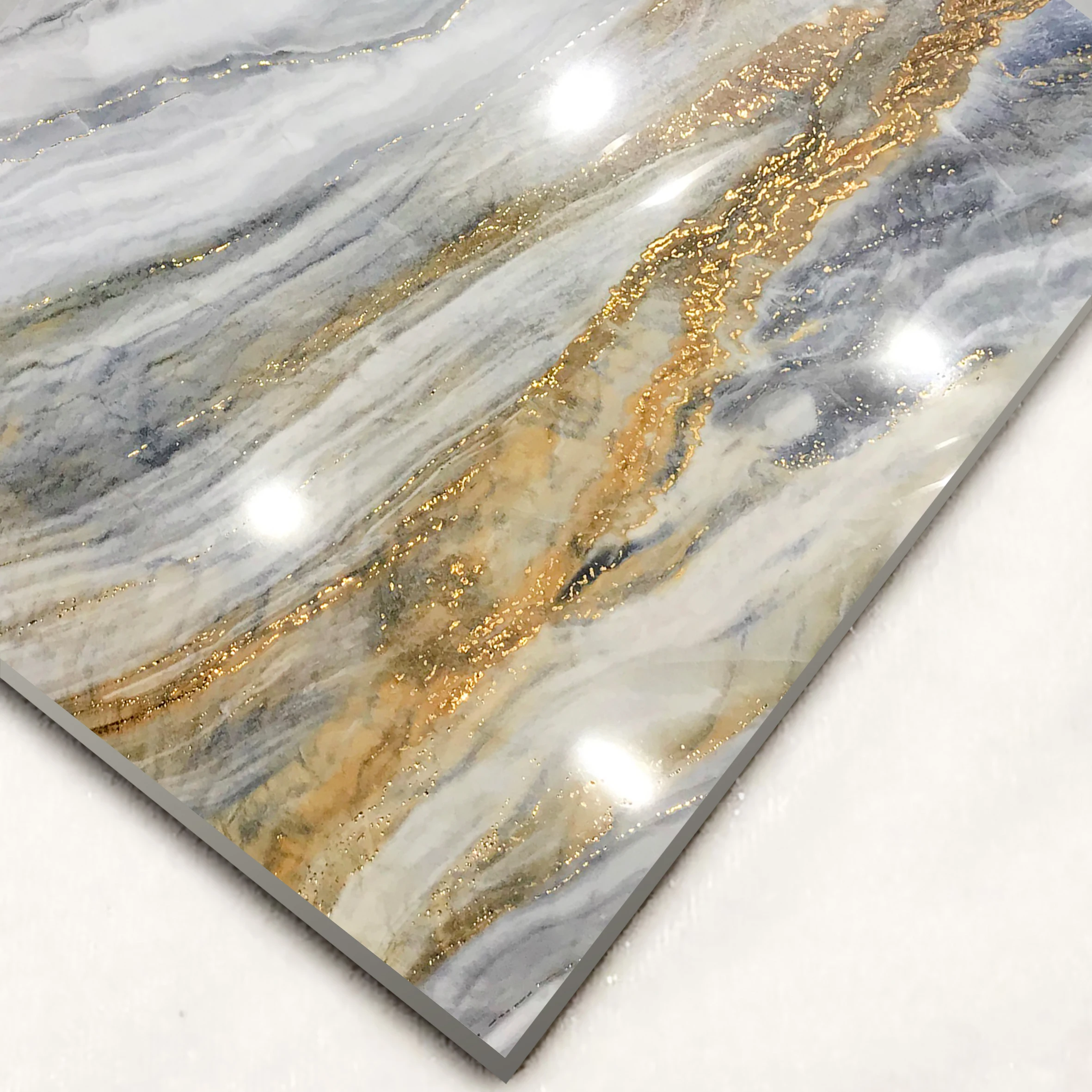 High-end Super Market Floor Vila Porcelain Bathroom Tiles Walls and Floors With Golden Polished Floor Tiles