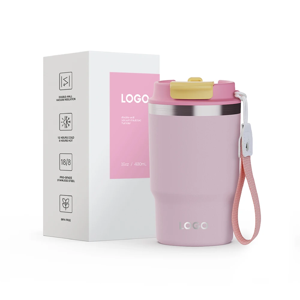 Favorable 12oz Stainless Steel Insulated Travel Tumbler Double Wall Coffee Mug for Car Travel with 2 in 1 Lid
