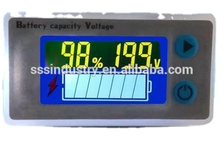 12V24V36V48V60V72V питания ЖК-дисплей Вольтметр термометр будильник
