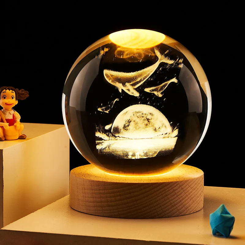 Honor Of Crystal Высокое качество оптовая продажа 3D светящийся хрустальный шар орнамент практичный и креативный Выпускной подарок