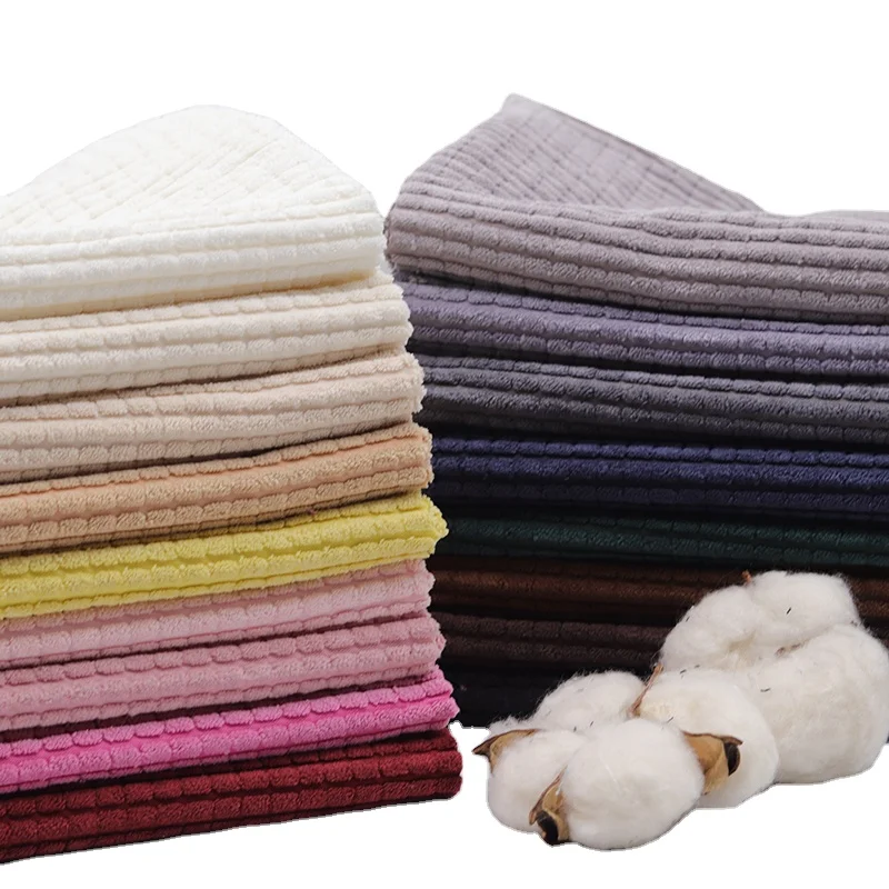 
Factory Direct Sale Latest High Quality 4.5W Polyester Corduroy fabric stock lots for garments shirt pants 