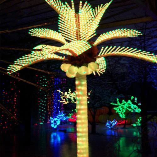 Colorful attractive LED palm tree light garden decoration lighting