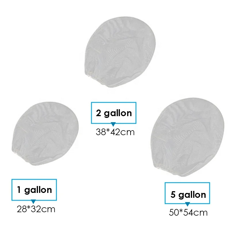 Сетчатый мешок для фильтров, эластичный мешок для фильтров, 5 галлонов, белого цвета, для гидропоники