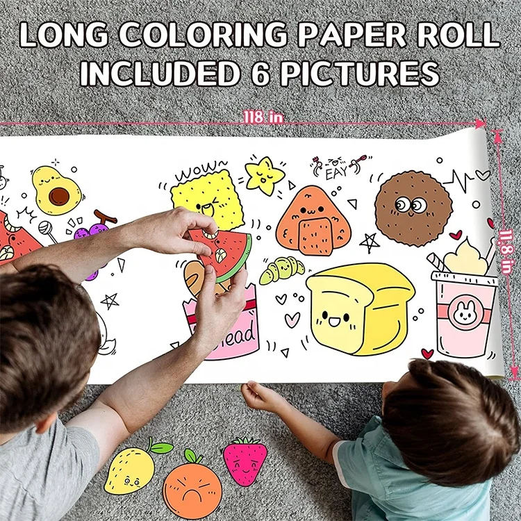 2024 kid toys cheap paper scroll and full  coloring drawing paper wall rolls for child