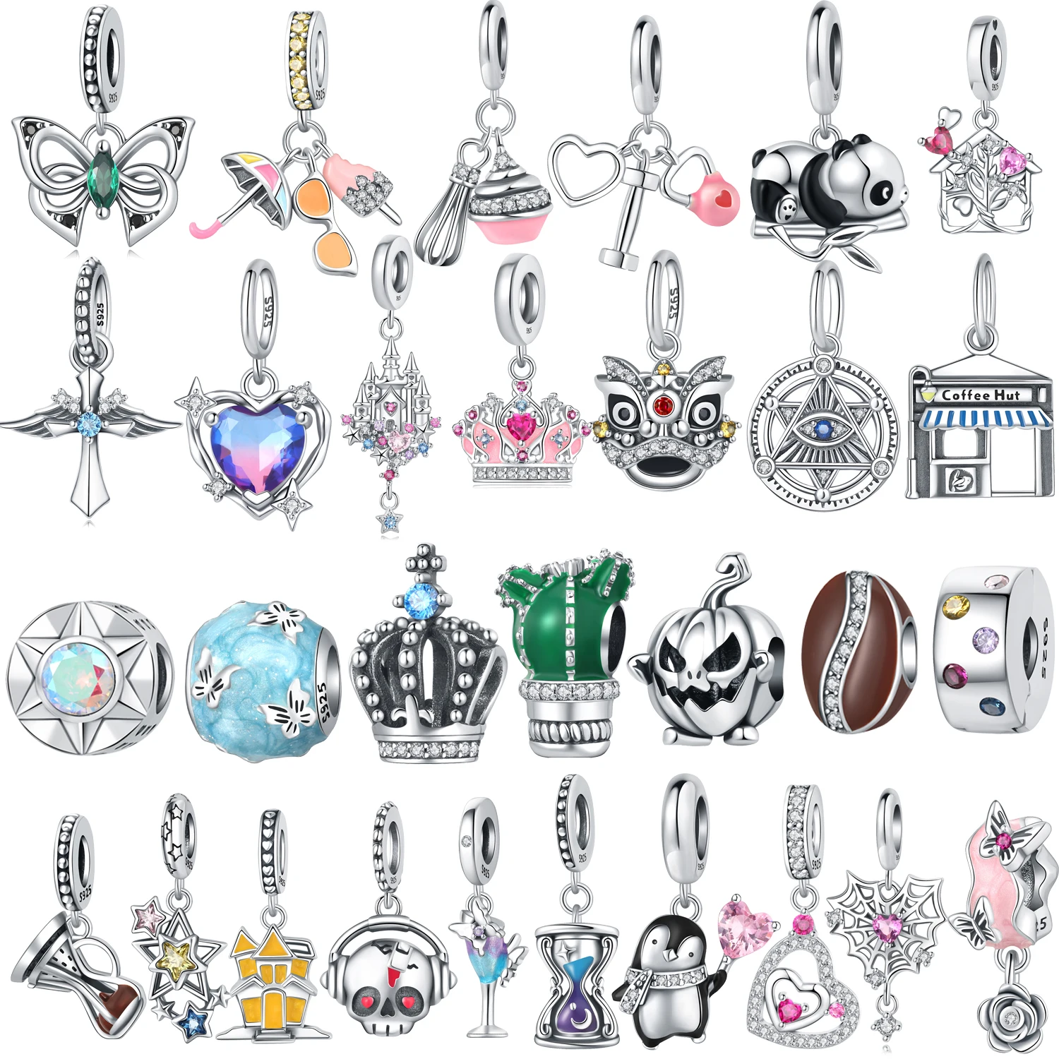 Fashion Women Jewelry 925 Sterling Silver Sunshade Sunglasses Ice Cream Charm For Original Bracelets Bangle For Female Gifts