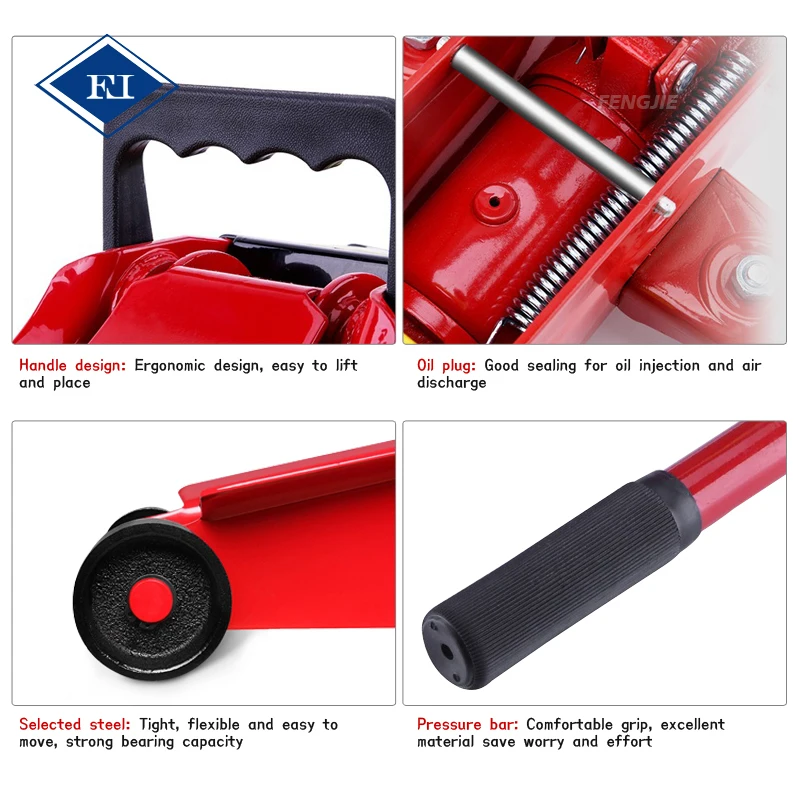 Steel High Quality 2 or 3 Ton Adjustable Fast Lifting Car Hydraulic Trolley Steel Jack Car Floor Jack Scissor Jack For Workshop