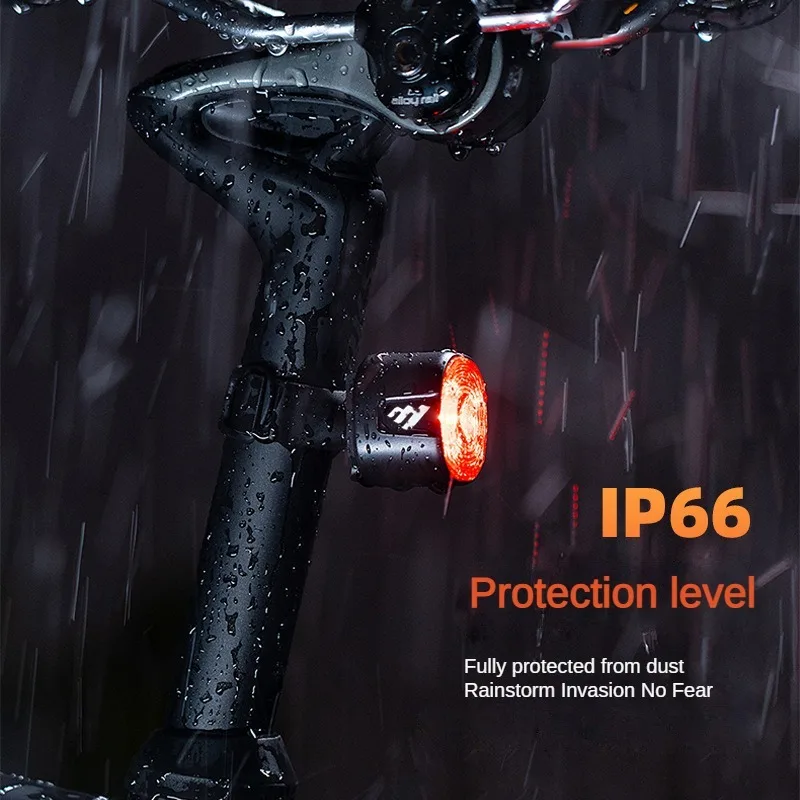 Intellint Sensing Bicycle Tail Lights Strongly Bright Warning Brake Lights for Night Riding Battery Powered
