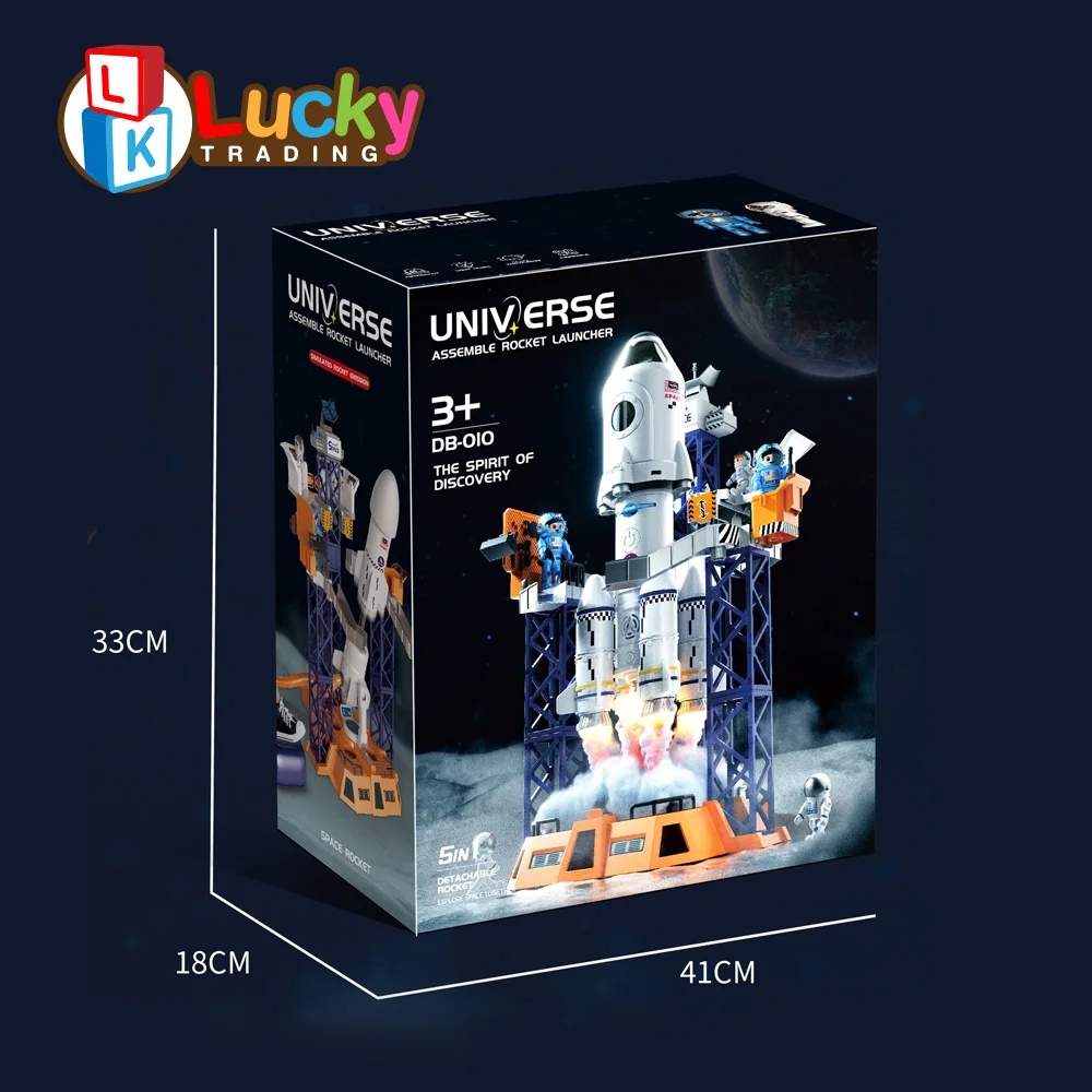 Lucky Toys Stomp Kids Spaceship Space Rocket Ship Toys with Launch Control Center & Mini Astronaut