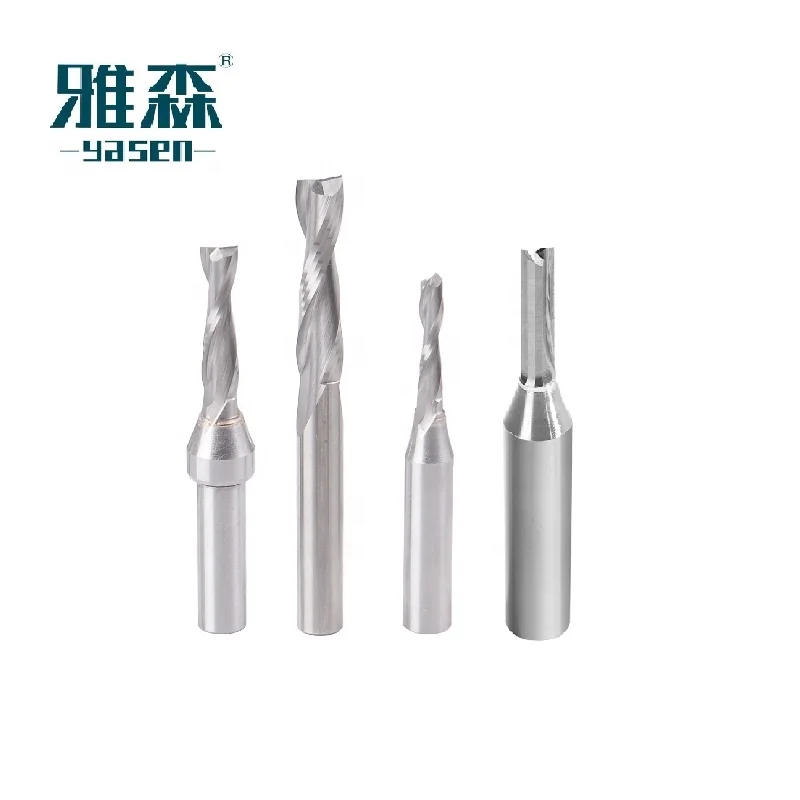 YASEN CNC Milling Cutter Carbide 2 flutes spiral End Mill Cutters for Woodworking