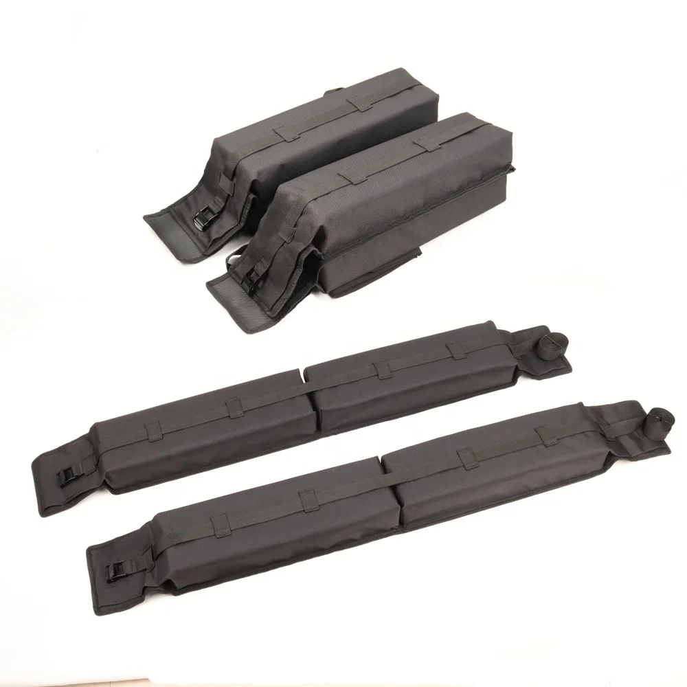 universal fit kayak Soft roof rack pads for 2 kayaks lightweight anti-vibration car soft roof rack pad with tie down straps